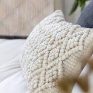 Magnolia Home by Joanna Gaines x Loloi | Boho Hygge Woven Pillow Cover in Cream